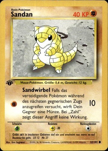 Pokemon sandshrew edizione - sandshrew, 1a