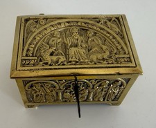 Antico cofanetto bronzo ottone