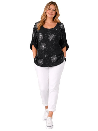 Top cotone floreale - made, in