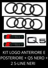 KIT completo LOGHI AUDI Q5 nero lucido fregi anteriore posteriore targhetta Q5