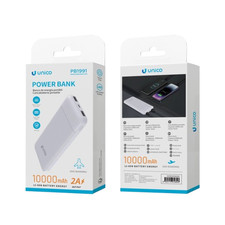 Power Bank 10000mAh con 2 porte USB, Type-C e micro Di Marco Originale Bianco