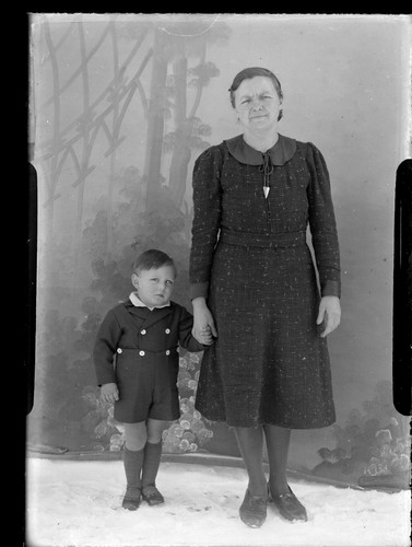 Woman with child studio - with,