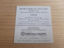 Contre étiquette vin Romanée