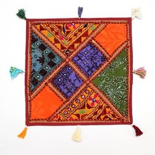 Copricuscino etnico multicolore decorazione casa federe divano hippy federa Oq