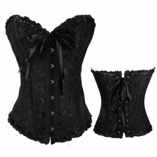 XS-6XL Sexy Gotico Sottoseno Corsetto Pizzo Corpo Girovita Modellante Nuovo