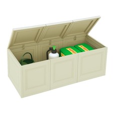 2 Colori | Baule da Esterno, Interno in Plastica Effetto Legno 125x40x42 cm 210L