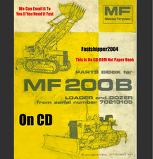 Massey Ferguson 200B 200 B cingolato caricatore dozer trattore manuale ricambi MF200B CD