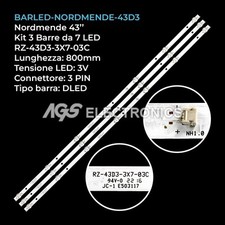 KIT 3 BARRE STRIP 7 LED TV NORDMENDE RZ-43D3-3X7-03C-50043D310 ND43KS4500N