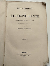 Opere di Giambattista Vico DELLA COSTANZA del GIURISPRUDENTE Napoli Morano 1861