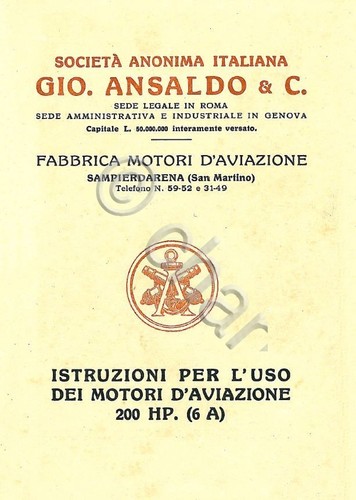Aeronautica motore ansaldo - motore,