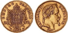 Francia 20 franchi oro 1866