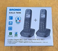Brondi Telefono Cordless Duo DECT GAP 20 voci Rubrica Nero - Gala Twin