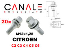 20 bulloni Citroen  c2 c3 c4 c5 c6 piatti 12x1.25 kit per cerchi lega ruote dadi