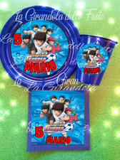 KIT24 PIATTI BICCHIERI personalizzati Festa Party Tavola captain capitan tsubasa