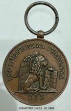 VENEZIA VESSILLO DI VITTORIA 1848 MEDAGLIA INDIPENDENZA ITALIANA RISORGIMENTO