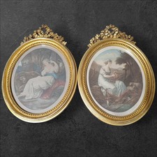 COPPIA QUADRI OVALI STILE