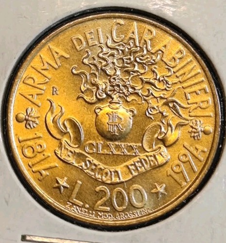 Italia 200 lire - 1994, braccio