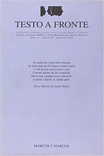 Testo fronte rivista - testo,