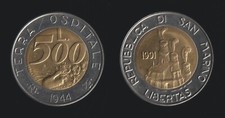 San marino 500 lire - marino, 1991