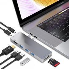 USB C Hub 8in1 per MacBook Pro/Air 13“15“ Adatt. Dual C Thunderbolt 3 100W 4K