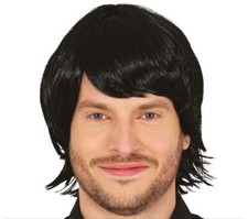 Parrucca nera uomo anni 70 80