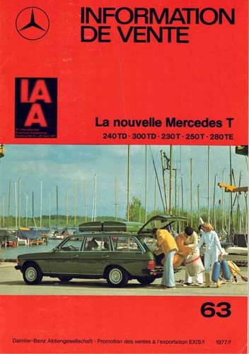 Brochure mercedes 240td - mercedes, 240td/