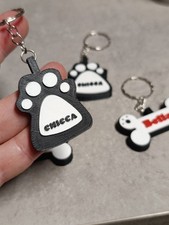 Portachiave Personalizzato con Nome dell'Animale | Osso  Cane o Zampetta Gatto