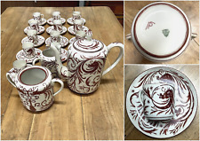 SERVIZIO TE 12 pers PORCELLANA Limoges DECORO GROTTESCHE Personalizzato VB '800