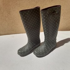 STIVALI IN GOMMA DA PIOGGIA GRIGI A POIS BIANCHI MARCA COLORS OF CALIFORNIA n.38