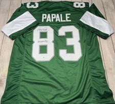 MAGLIA PERSONALIZZATA VERDE FIRMATA PHILADELPHIA EAGLES VINCE PAPALE "INVINCIBLE" JSA