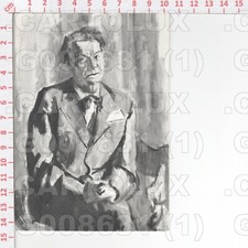 G8631 ILLUSTRATORE MARCO NOVATI RITRATTO DELL'ATTORE ALESSANDRO MOISSI 1965