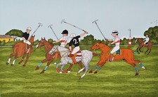 Vincent HADDELSEY: La Partita Di Polo, LITHOGRAPHIE Originale Firmata, 100ex