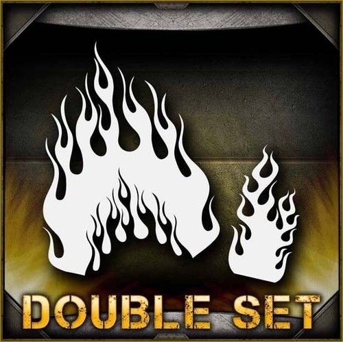 Flames aerografo stencil - flames,
