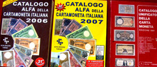 lotto 3 CATALOGHI ALFA Cartamoneta italiana  - anni   1981 + 2006 + 2007