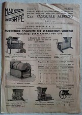 PASQUALE ALBRIZIO_BARI_ FORNITURE_PIGIATRICI PER UVA_PUBBLICITARIA_ANNI '40