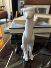 Art Decò-Hollohaza 1831 “Cane Levriero Stilizzato -Porcellana Bianca Hungary