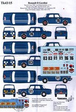decal 1/43 RENAULT R8 GORDINI