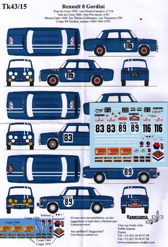 Decal renault r8 gordini - r8,