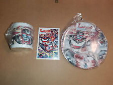 NO RAT MAN-PIATTO CELEBRATIVO+TAZZA+CARTOLINA-ORTOLANI-LUCCA 2008-ROBOTTONI-RARI