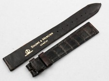 Originale Baume & Mercier Geneve Cinturino Marrone Piatto 14mm Donna Vintage