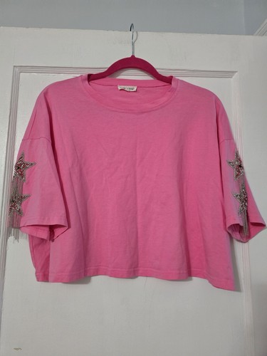 Top donna rosa righe - rosa, con