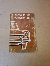 Manuale Di Istruzioni Uso Manutenzione D'epoca Simca 1100 1000S