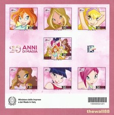 ITALIA 2024 Winx Club FOGLIETTO con FRANCOBOLLO , 6 CHIUDILETTERA e CODICE BARRE