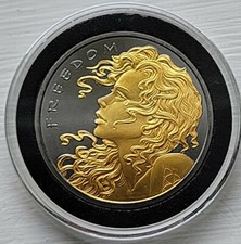 1 OZ .999 PURE SILVER SHIELD 2021 FREEDOM GIRL BLACK RUTHENIUM 24K GOLD CAPSULE 