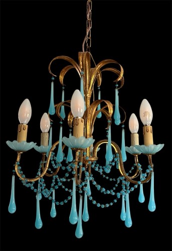 Lampadario antico metallo - lampadario,