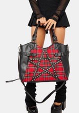 Borsa pentagram borchie tartan - pentagram,