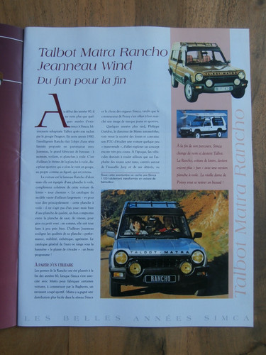 Ancienne brochure talbot matra - brochure,