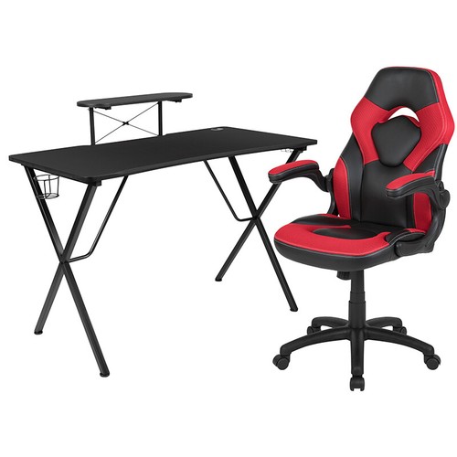 Scrivania gaming nera sedia - e,