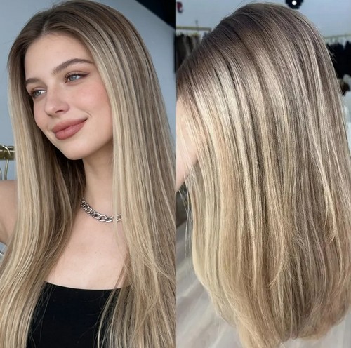 Parrucca marrone chiaro bionda