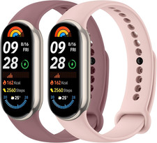 2 Pezzi Cinturini per Xiaomi Mi Band 9/8/10, Cinturino Silicone Di Morbido Trasp